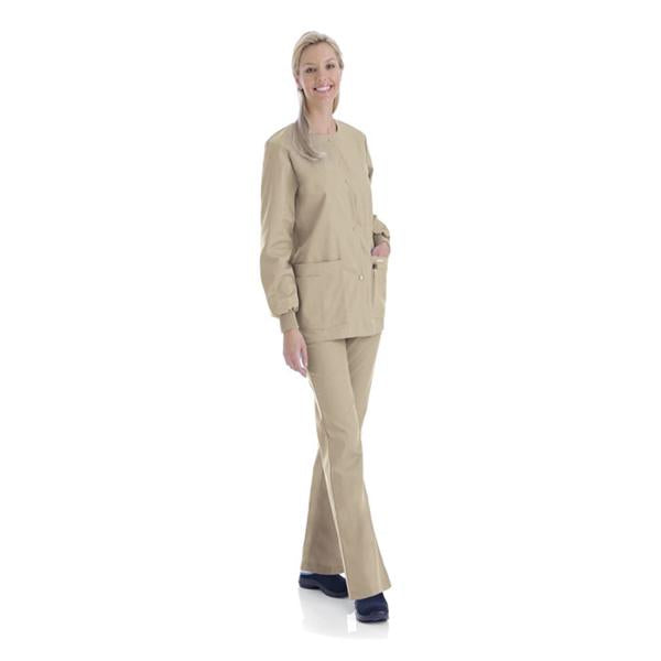 Landau Uniforms  Jacket Warm-Up 65% Polyester / 35% Cotton Womens Sand Md 4Pckt Ea