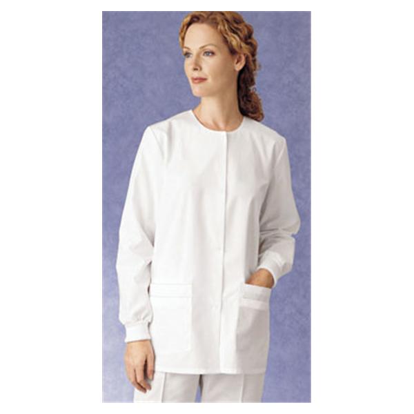 Landau Uniforms  Jacket Warm-Up 65% Polyester / 35% Cotton Womens Wht XL 4Pckt Ea