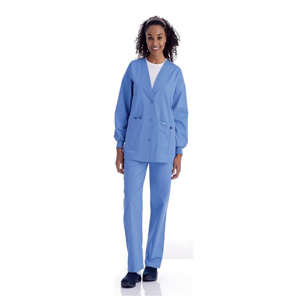 Landau Uniforms  Cardigan Warm-Up 65% Polyester / 35% Cotton W Ceil Md 5Pckt Ea