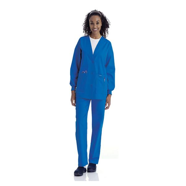 Landau Uniforms  Cardigan Warm-Up 65% Polyester / 35% Cotton W RylBlu 5XL 5Pckt Ea