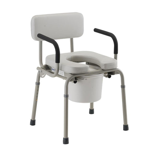 Padded Drop-Arm Commode