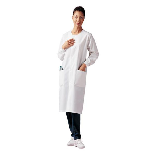 Landau Uniforms  Cover Coat 65% Polyester / 35% Cotton Unisex White X-Small Ea