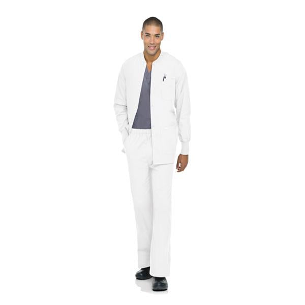 Landau Uniforms  Jacket Warm-Up 65% Polyester / 35% Cotton Mens White Sm 5Pckt Ea