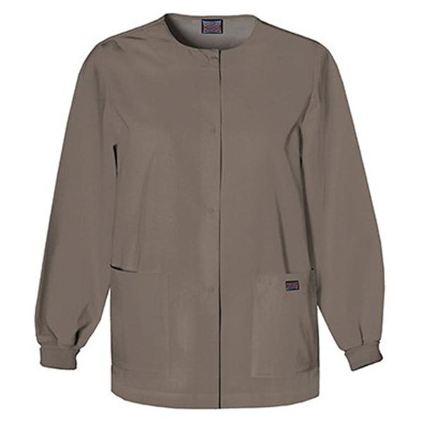 Cherokee Workwear Jacket Warm-Up 65% Polyester / 35% Cotton Womens Taupe Lg 3Pkt Ea