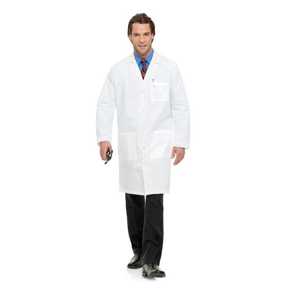 Landau Uniforms  Lab Coat Polyester / Cotton Poplin Mens White Sz 32-56 41.5 in Ea