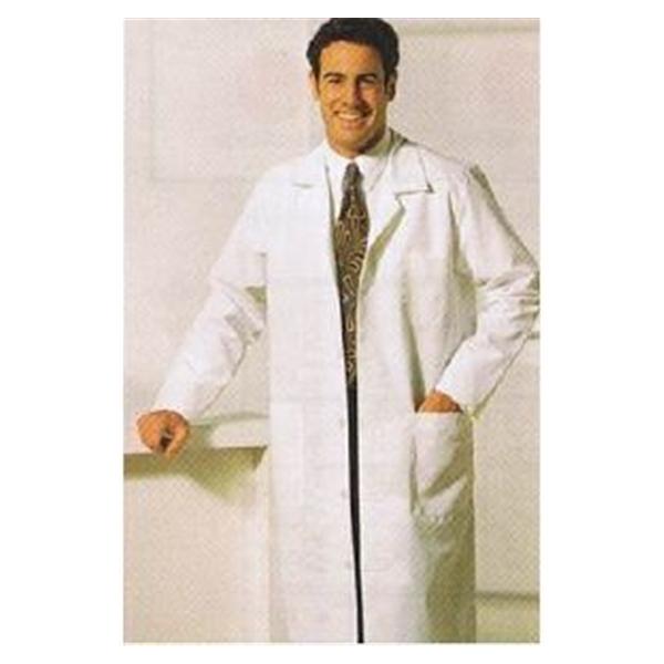 White Swan Uniform Lab Coat 80% Polyester / 20% Cotton Essentials M Wht Sz 58 39" Ea