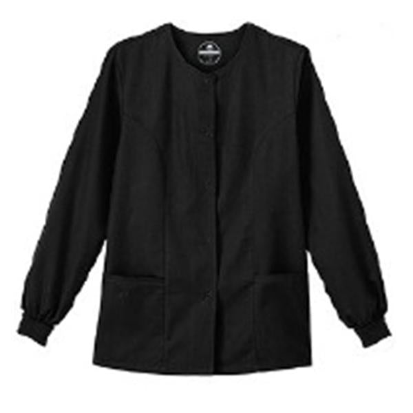 White Swan Uniform Jacket Warm-Up Poly/Ctn W Blk Md 28" 2Pckt Ea