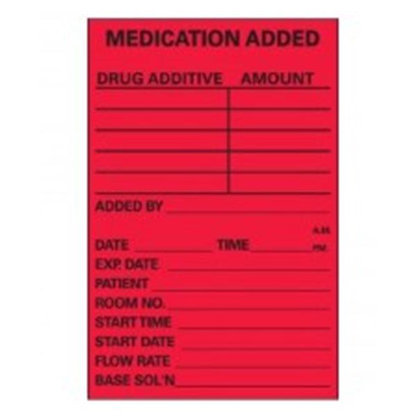 TimeMed a Div of PDC Label Fluorescent Red 3x2" Rl