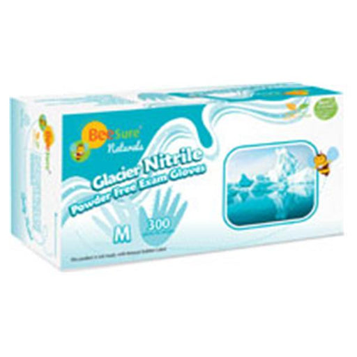 EcoBee Gloves Exam BeeSure Naturals Glacier PF Nitrile LF XS Blue 300/Bx, 10 BX/CA (BE2925)