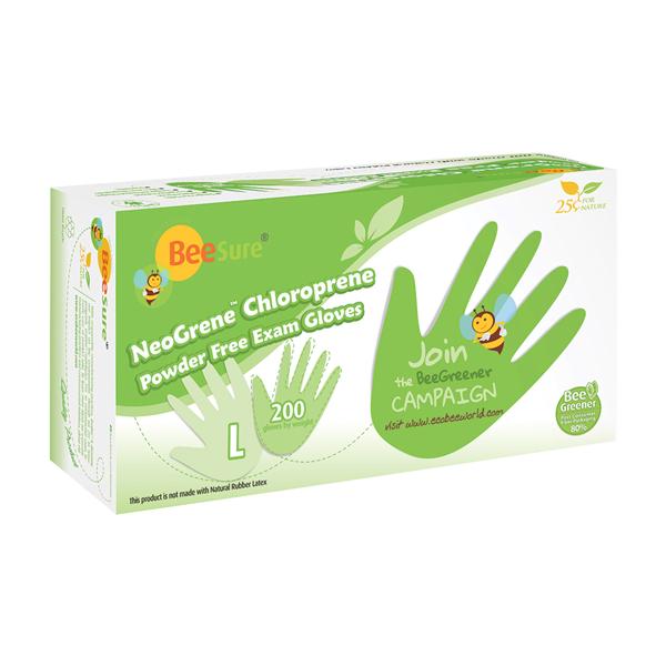 EcoBee Gloves Chloroprene BeeSure NeoGrene LF PF Large NS Green 200/Bx, 10 BX/CA (BE1188)