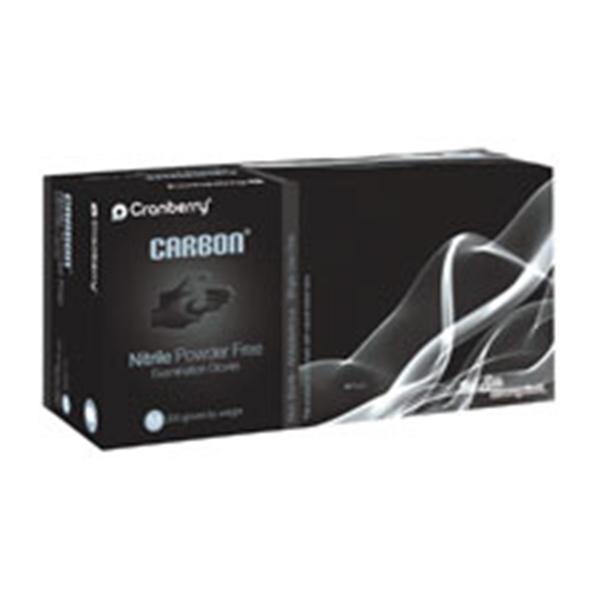 Cranberry USA Gloves Exam Carbon Powder-Free Nitrile Latex-Free XS Black 200/Bx, 10 BX/CA (CR3235)