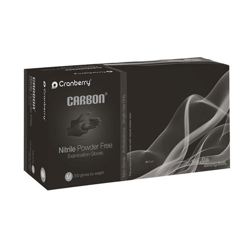Pro2 Solutions Gloves Exam Carbon Powder-Free Nitrile Latex-Free Md Black 200/Bx, 10 BX/CA (CR3237)