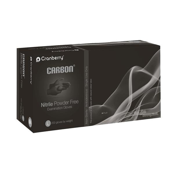 Pro2 Solutions Gloves Exam Carbon Powder-Free Nitrile Latex-Free Lg Black 200/Bx, 10 BX/CA (CR3238)