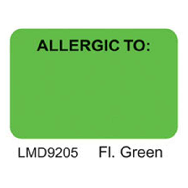 Office Supplies & Practice Mkt Label Chart Allergic Green1"x1-1/2" 500/Roll