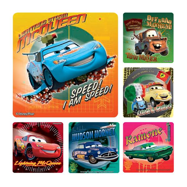 Office Supplies & Practice Mkt Stickers 2.5 in x 2.5 in Cars Supercharged Assorted 100/Rl