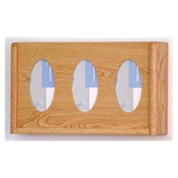Wooden Mallet Glove Wall Rack 3-Pocket Wood Oval Light Oak Ea