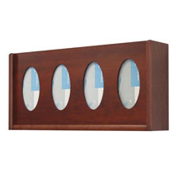 Wooden Mallet Glove Wall Rack 4-Pocket Wood Oval Dark Red Mahogany Ea
