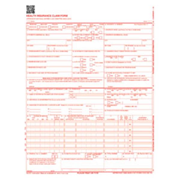 Office Supplies & Practice Mkt Insurance Claim Forms CMS-1500 2012 Laser Cut 8.5x11 Wht 1000/Pk