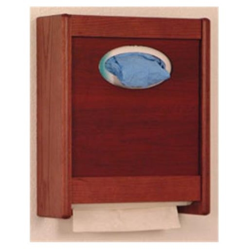 Wooden Mallet Combo Dispenser Glove / Towel / Tissue Wood Oval Mahogany Ea