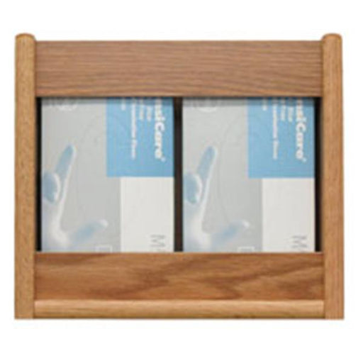 Wooden Mallet Glove Wall Rack 2-Pocket Wood Rectangle Light Oak Ea