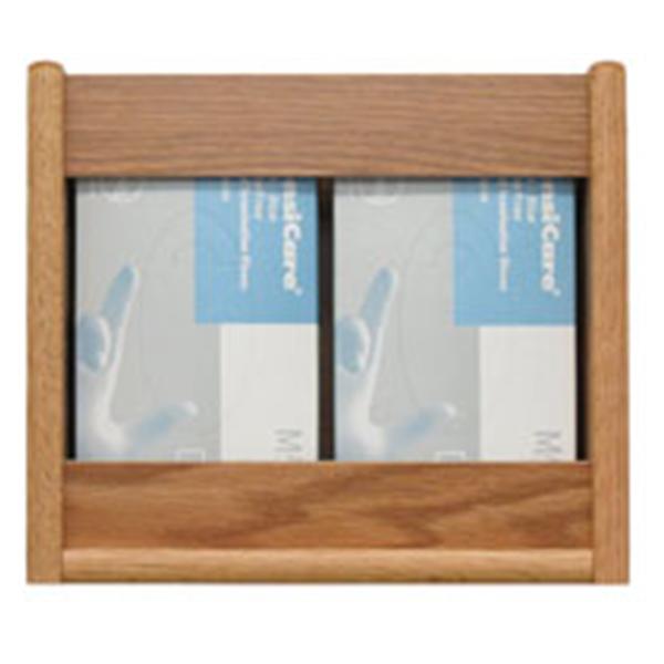 Wooden Mallet Glove Wall Rack 2-Pocket Wood Rectangle Light Oak Ea