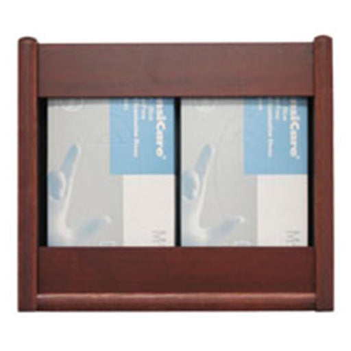 Wooden Mallet Glove Wall Rack 2-Pocket Wood Rectangle Dark Red Mahogany Ea