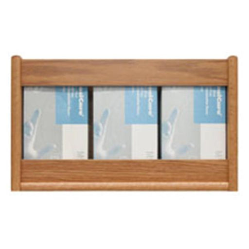 Wooden Mallet Glove Wall Rack 3-Pocket Wood Rectangle Light Oak Ea