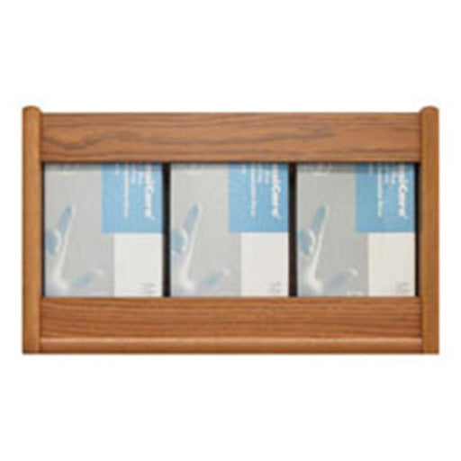 Wooden Mallet Glove Wall Rack 3-Pocket Wood Rectangle Medium Oak Ea