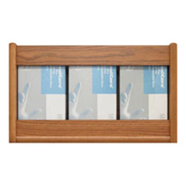 Wooden Mallet Glove Wall Rack 3-Pocket Wood Rectangle Medium Oak Ea