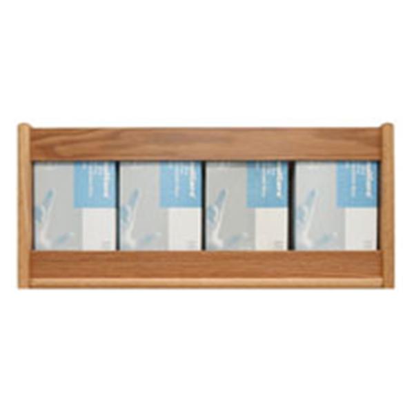 Wooden Mallet Glove Wall Rack 4-Pocket Wood Rectangle Light Oak Ea