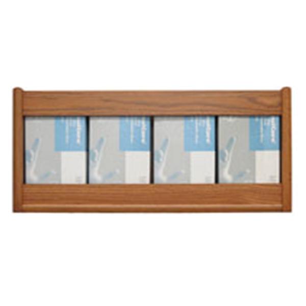 Wooden Mallet Glove Wall Rack 4-Pocket Wood Rectangle Medium Oak Ea