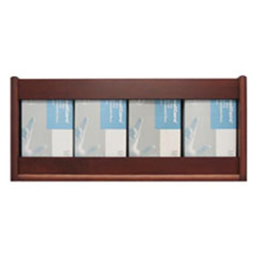 Wooden Mallet Glove Wall Rack 4-Pocket Wood Rectangle Dark Red Mahogany Ea