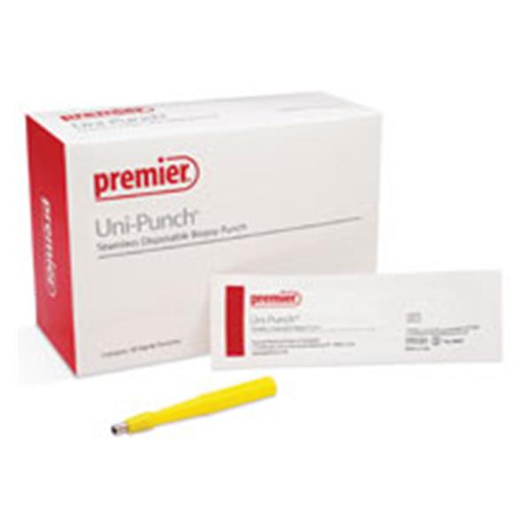 Premier Medical Biopsy Punch Drml Uni-Punch 3 Rbd Hlw Hndl SS Bld Disp Strl 50/Bx