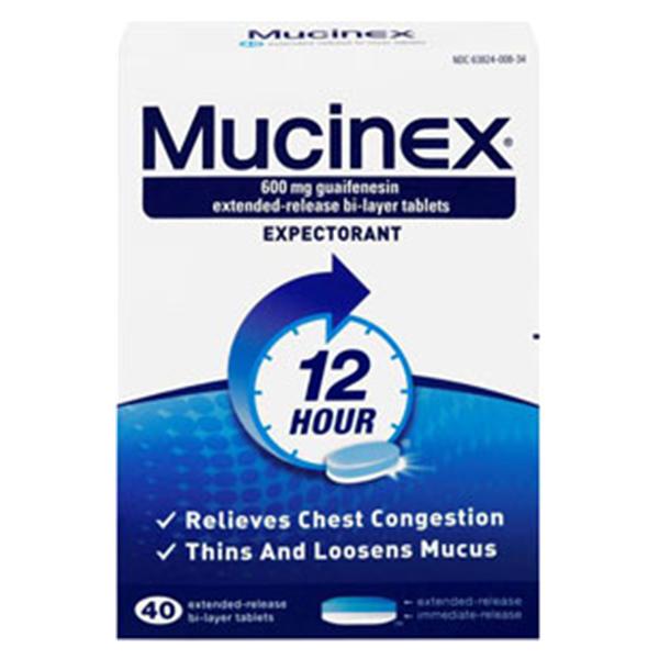 RB Health US  Mucinex Tablets 600mg Extended Release 40/Bx, 24 BX/CA (63824-00840)
