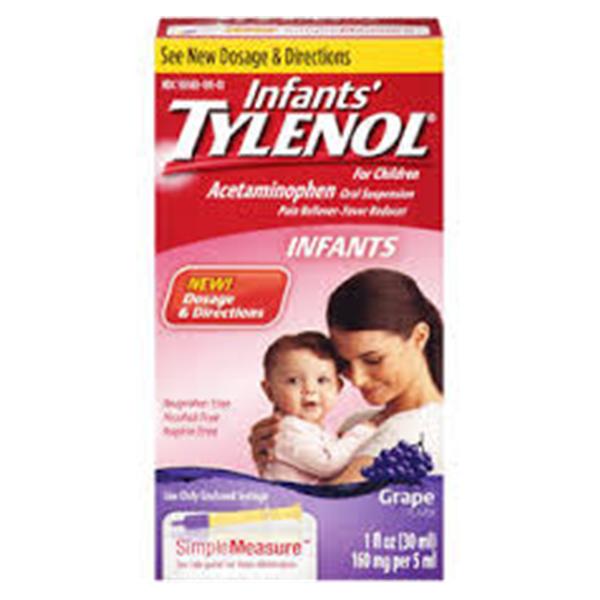 J&J Sales & Logistics Tylenol Children Liquid Suspension Grape Splash 4oz/Bt, 36 BT/CA (302960800)
