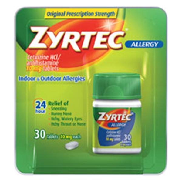 J&J Sales & Logistics Zyrtec OTC Allergy Tablets Bottle 10mg 45/Bt, 24 BT/CA (32043800)