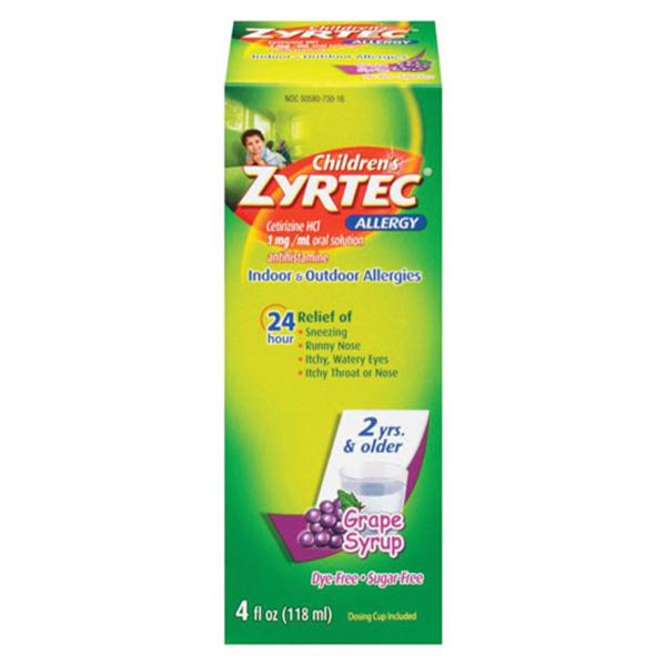 J&J Sales & Logistics Zyrtec Children Allergy Syrup 1mg 4oz 4oz/Bt, 36 BT/CA (302090200)