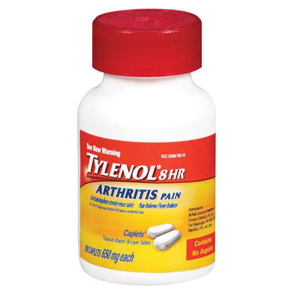 J&J Sales & Logistics Tylenol 8Hr Arthritis Pain 650mg Caplets 100/Bt, 48 BT/CA (308381900)