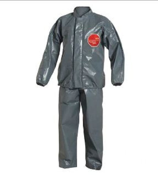 DuPont Tychem 6000 Jacket / Bib Overalls - Tychem 6000FR Jacket and Bib Overall, Gray, Size M, Bulk Packed - TP750TGYMD000200