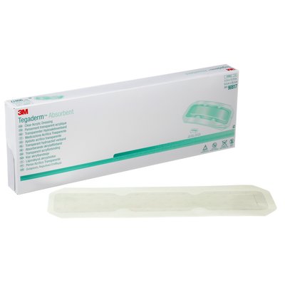 3M Healthcare Tegaderm Absorbent Clear Acrylic Dressing - DRESSING, CLR-ACRYLIC, TEGADERM, 3.5X13.75" - 7100211573