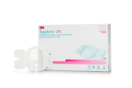 3M Healthcare Tegaderm CHG ChlorGluc IV Securement Dressing - DRESSING, CHG, IV-SECUREMENT, 2 3/4 X 3 3/8 - 1660