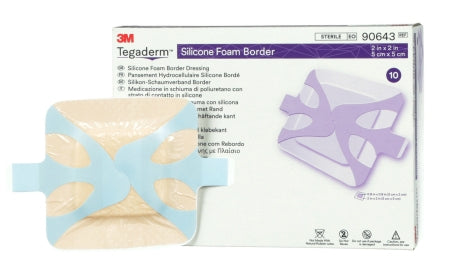 3M Healthcare Tegaderm Silicone Foam Border Dressing - Tegaderm Silicone Foam Border Dressing, 2" x 2" - 90643