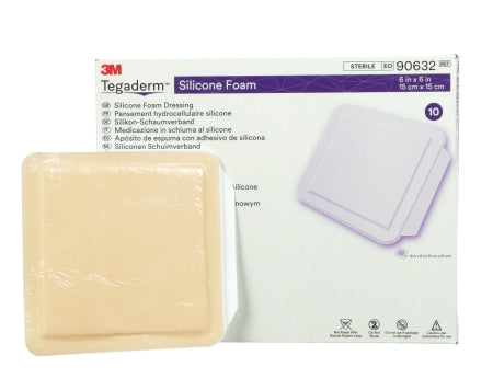3M Healthcare Tegaderm Silicone Foam Border Dressing - Tegaderm Silicone Foam Dressing, No Border, 6" x 6" - 90632