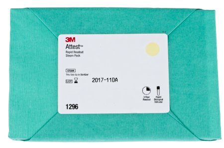 3M Healthcare Attest Super-Rapid Readout Biological Indicators - PACK, STEAM, ATTEST RAPID READOUT - 1296