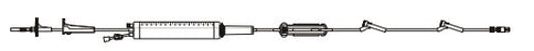 BD 60-Drop Infusion Set with Small-BoreTubing - 60-Drop Infusion Set with 150 mL Burette (Needle-Free Valve), Small Bore Tubing Segment, 2 Split Septum Ports 63" and 9" from 2-Piece Male Luer Lock, 122", 18 mL Priming Volume - 72163M