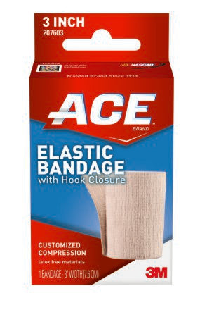 3M Healthcare ACE Elastic Bandage w / Hook Closur - BANDAGE, ACE, ELASTIC, W/HOOK CLOSURE, 3IN - 207603