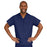 Medline ComfortEase Unisex V-Neck Scrub Top with 1 Pocket - ComfortEase Unisex V-Neck 1-Pocket Scrub Top, Size L, Midnight Blue - 410JNTL
