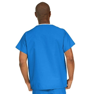 Medline ComfortEase Unisex V-Neck Scrub Top with 1 Pocket - ComfortEase Unisex V-Neck 1-Pocket Scrub Top, Size 6XL, Royal Blue - 410JRL6XL