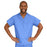 Medline ComfortEase Unisex V-Neck Scrub Top with 1 Pocket - ComfortEase Unisex V-Neck 1-Pocket Scrub Top, Size XS, Ceil Blue - 410JTHXS