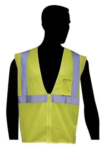 Liberty Glove Class 2 Mesh Safety Vests - VEST, SAFETY, CLS, 2", FLM RETRDNT, GRN, 3XL - FR16002G/3XL
